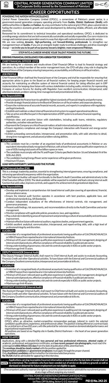 Jobs in Central Power Generation Company Limited